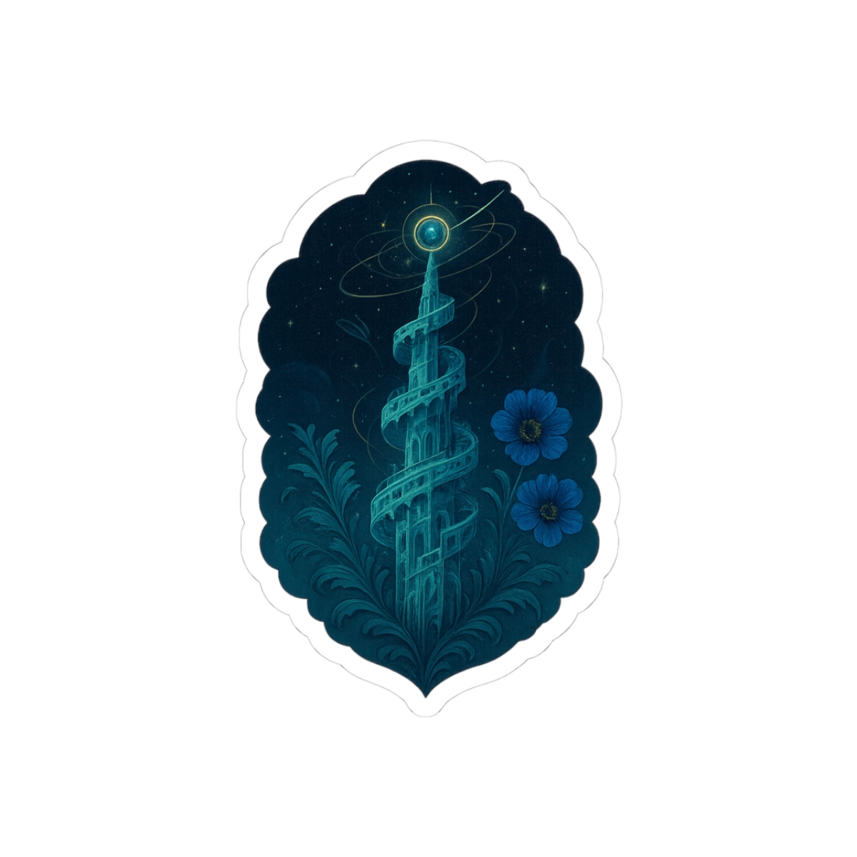 Sky Architect’s Spiral Tower Sticker | Imaginative Vinyl Decal - alternate angle 1, merchandise