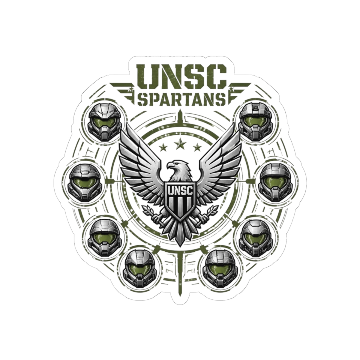 Halo Gear Ringworlds Arranged Radiantly Outward Sticker — official Halo Gear Stickers